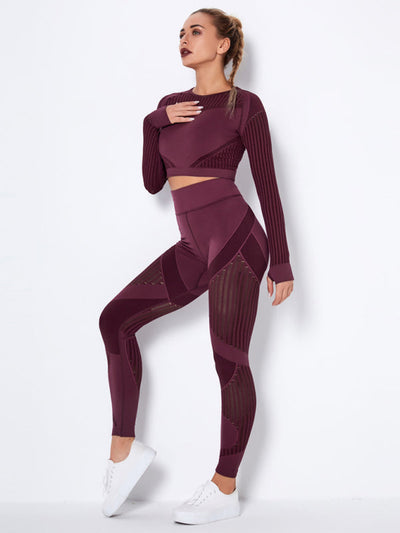 Lea | Nahtloses 2-teiliges Sportset mit Struktur-Design