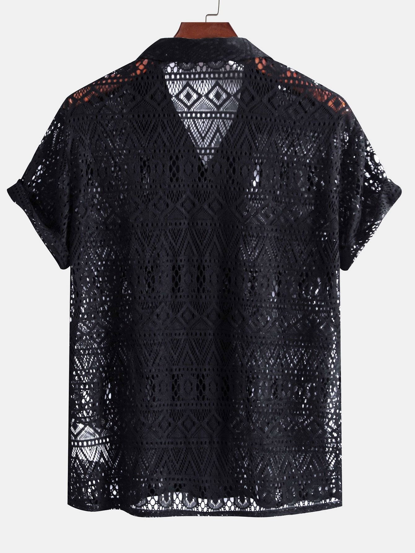 David | Transparente Häkelshirt mit Ethno-Muster