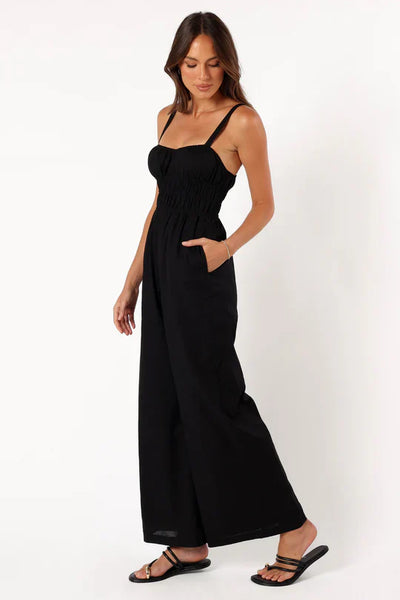 Laura | Eleganter Ärmelloser Jumpsuit mit Weiten Beinen für Frauen