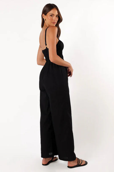 Laura | Eleganter Ärmelloser Jumpsuit mit Weiten Beinen für Frauen