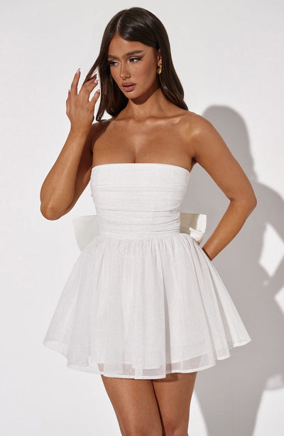 Kate | Mini Kleid Weißer Glitter