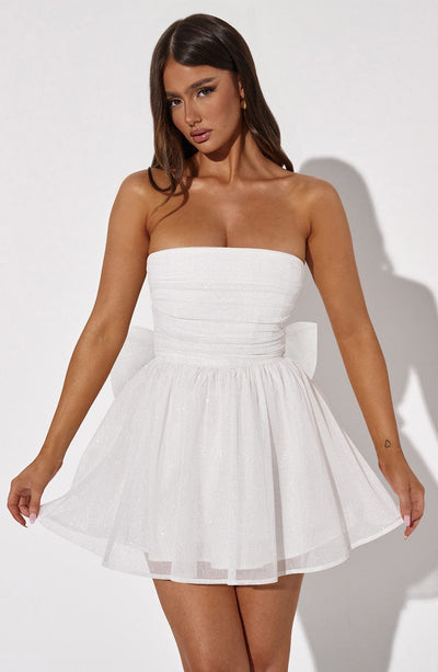 Kate | Mini Kleid Weißer Glitter