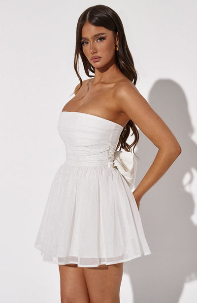 Kate | Mini Kleid Weißer Glitter