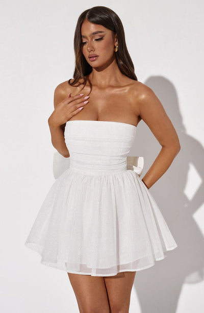 Kate | Mini Kleid Weißer Glitter