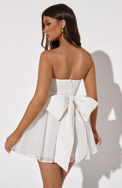 Kate | Mini Kleid Weißer Glitter