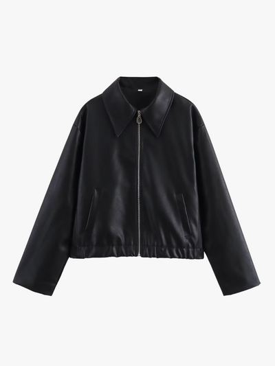 Mirabelle | Modische Kunstlederjacke in Weinrot