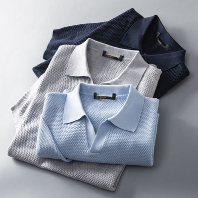 Theodore | Strukturiertes Polo mit stilvollem V-Ausschnitt