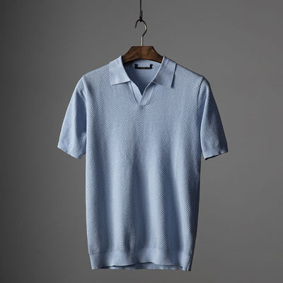 Theodore | Strukturiertes Polo mit stilvollem V-Ausschnitt