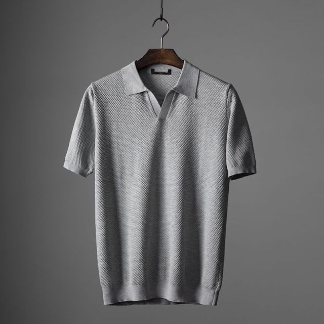 Theodore | Strukturiertes Polo mit stilvollem V-Ausschnitt