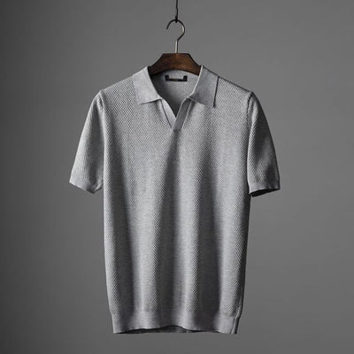 Theodore | Strukturiertes Polo mit stilvollem V-Ausschnitt