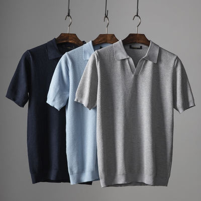 Theodore | Strukturiertes Polo mit stilvollem V-Ausschnitt
