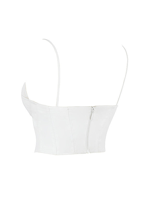 Eliza | Schickes Weißes Bustier-Top mit Dünnen Trägern