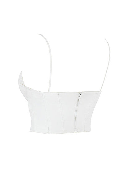 Eliza | Schickes Weißes Bustier-Top mit Dünnen Trägern