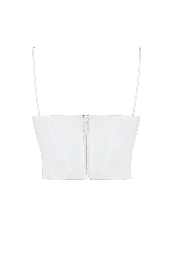 Eliza | Schickes Weißes Bustier-Top mit Dünnen Trägern