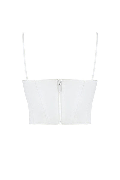Eliza | Schickes Weißes Bustier-Top mit Dünnen Trägern