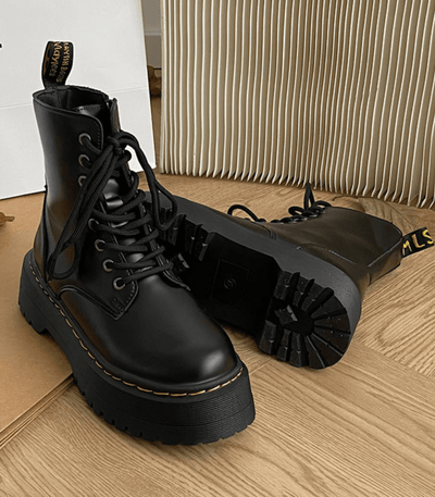 Eline | Elegante Plateaustiefel aus Leder – Stilvolle Schuhe mit Komfort