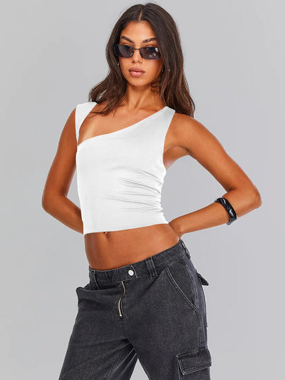 Sybille | Schickes Ein-Schulter-Crop-Top für jede Gelegenheit
