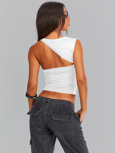 Sybille | Schickes Ein-Schulter-Crop-Top für jede Gelegenheit