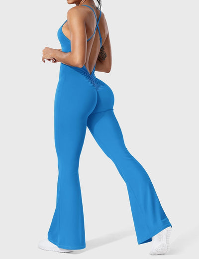 Serafina | Backless Flare Jumpsuit mit verstellbaren Trägern