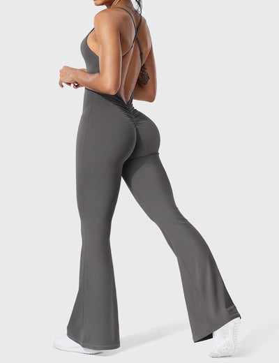 Serafina | Backless Flare Jumpsuit mit verstellbaren Trägern
