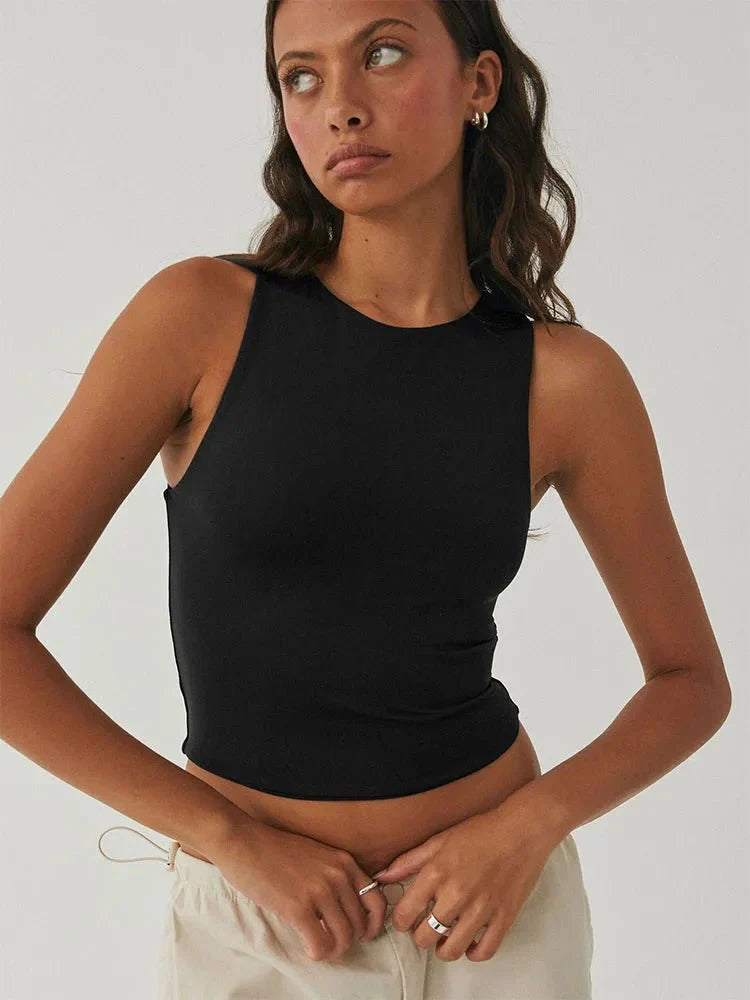 Nadja | Passendes ärmelloses Crop-Top