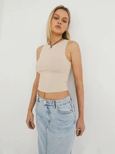 Nadja | Passendes ärmelloses Crop-Top